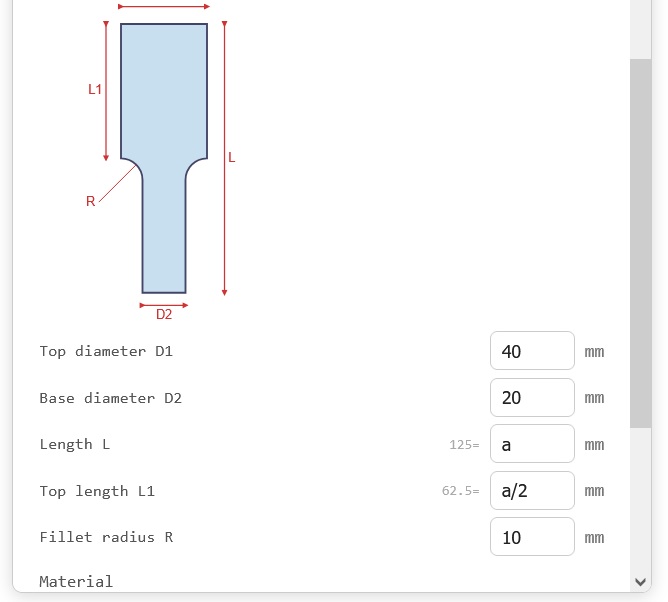 User-variable a defines the length of the sonotrode and can also determine other dimensions