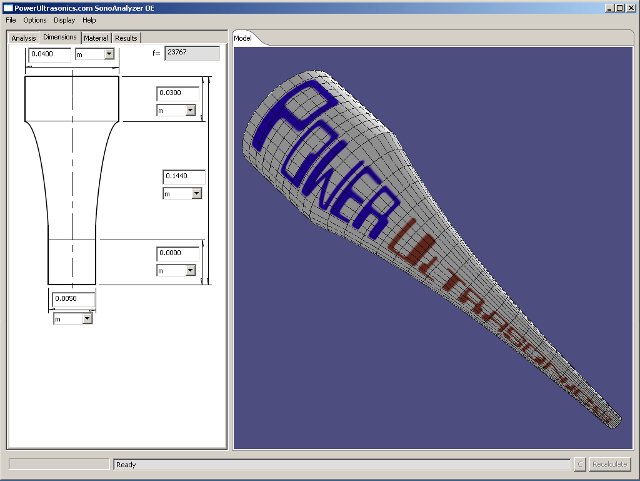 Exponential profile sonotrode