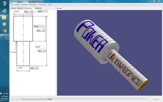 SonoAnalyzer free / demo analysis software for ultrasonic hardware