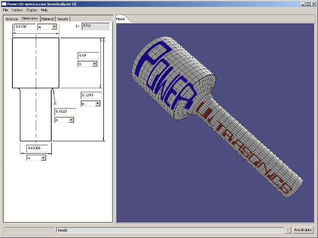 The new stepped cylindrical sonotrode model allows independent control over lengths and fillet radius