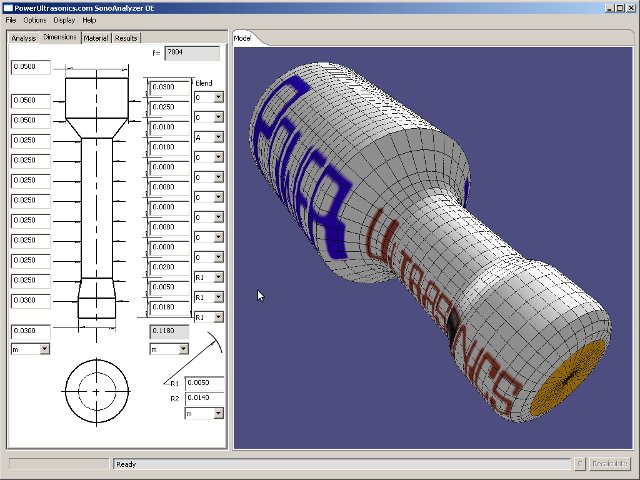 New model cylindrical sonotrode with user-defined profile