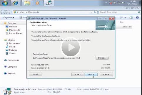 Video showing installation of SonoAnalyzer software