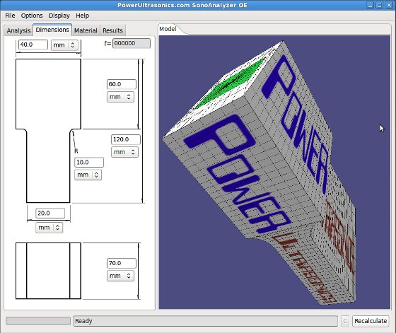 Rectangular-section (block) sonotrode - stepped profile